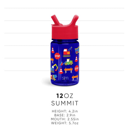 Summit Kids Plastic Water Bottle with Straw Lid